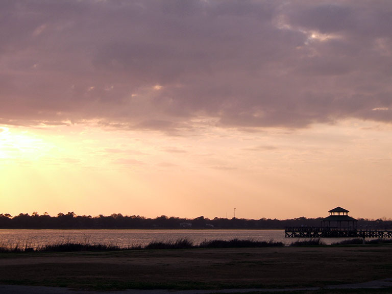 MUSCの側から臨むAshley Riverの夕景(小川先生がお好きだった景色です)。